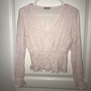 Pink and white blouse